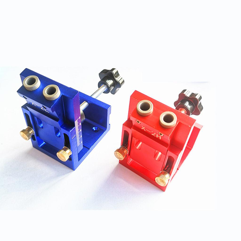 Adjust Pocket Hole Jig Kits Oblique Drill Tool Carpenter Woodworking Locator Red 1 drill bit