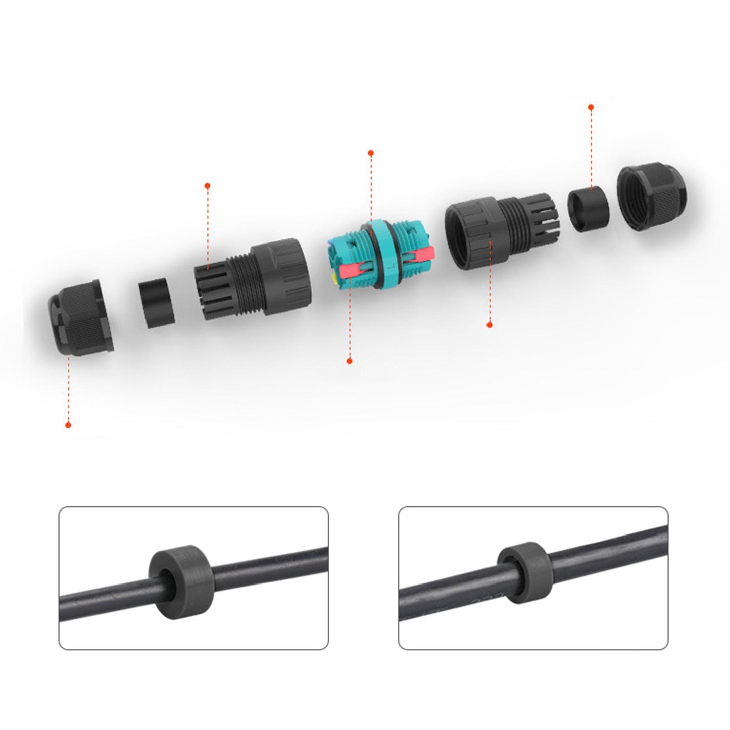 IP68 Waterproof Electrical Cable Connector M20 Plug for Repair Power Cables 5-9mm