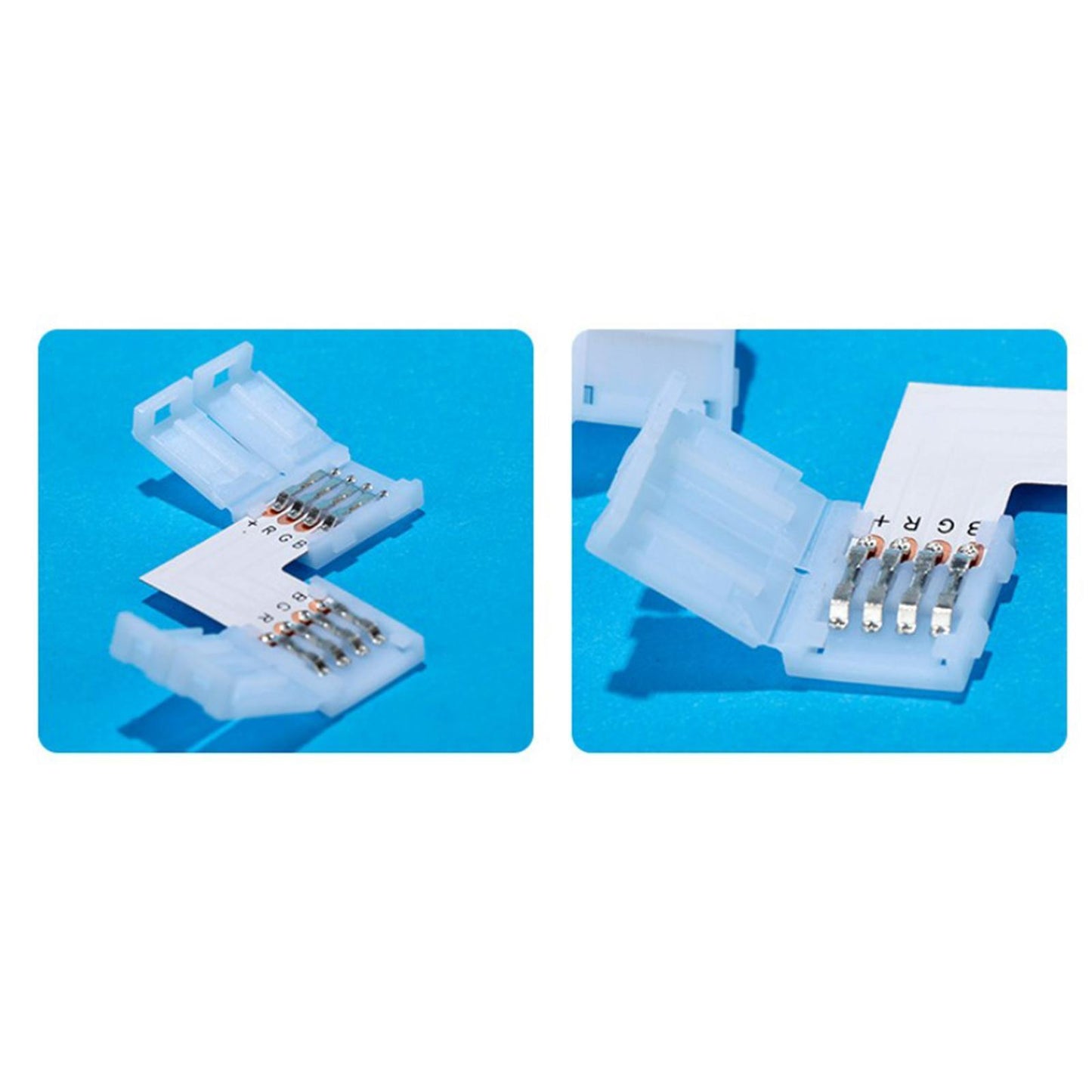 5pcs 4Pin LED Strip RGB Extension Cable Wire Adapter Clip Connector 10mm
