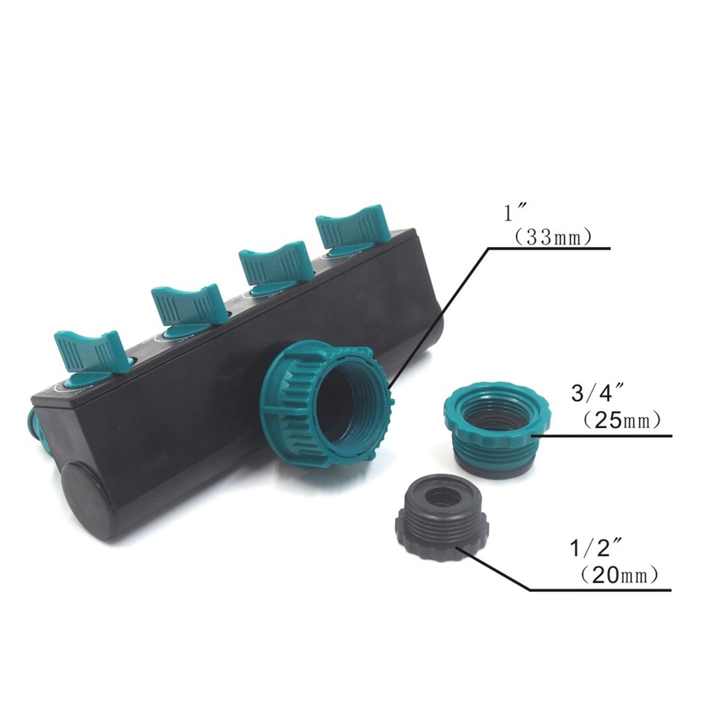 Garden Hose Splitter 4 Way Garden Tap Leakproof Home Gardening Outdoor Parts 3inch