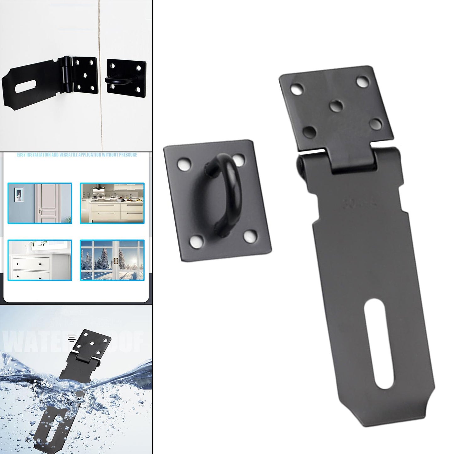 Lock Plate Heavy Duty Hasp Latch Lock Shed Room Security Window Furniture 4 inches