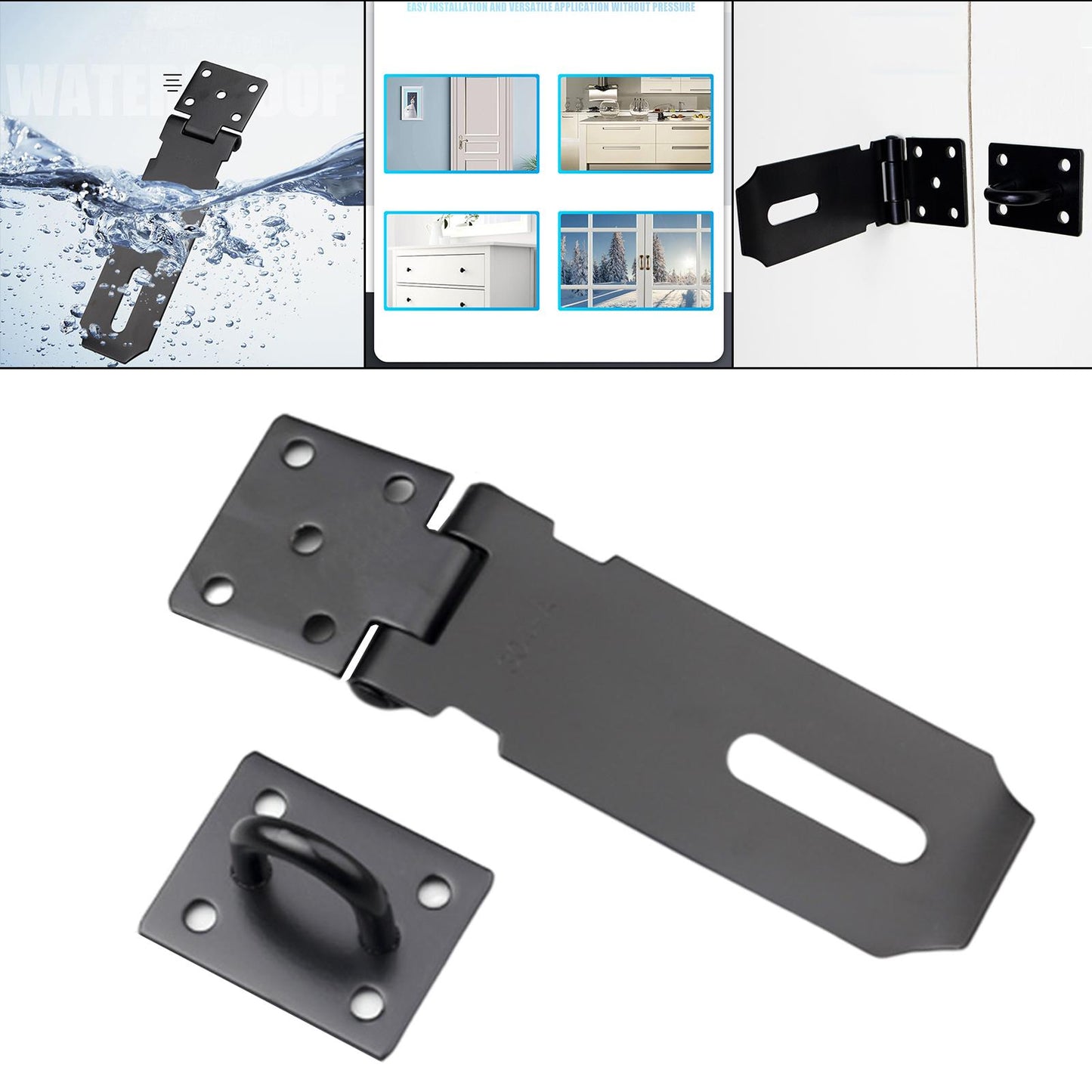 Lock Plate Heavy Duty Hasp Latch Lock Shed Room Security Window Furniture 4 inches