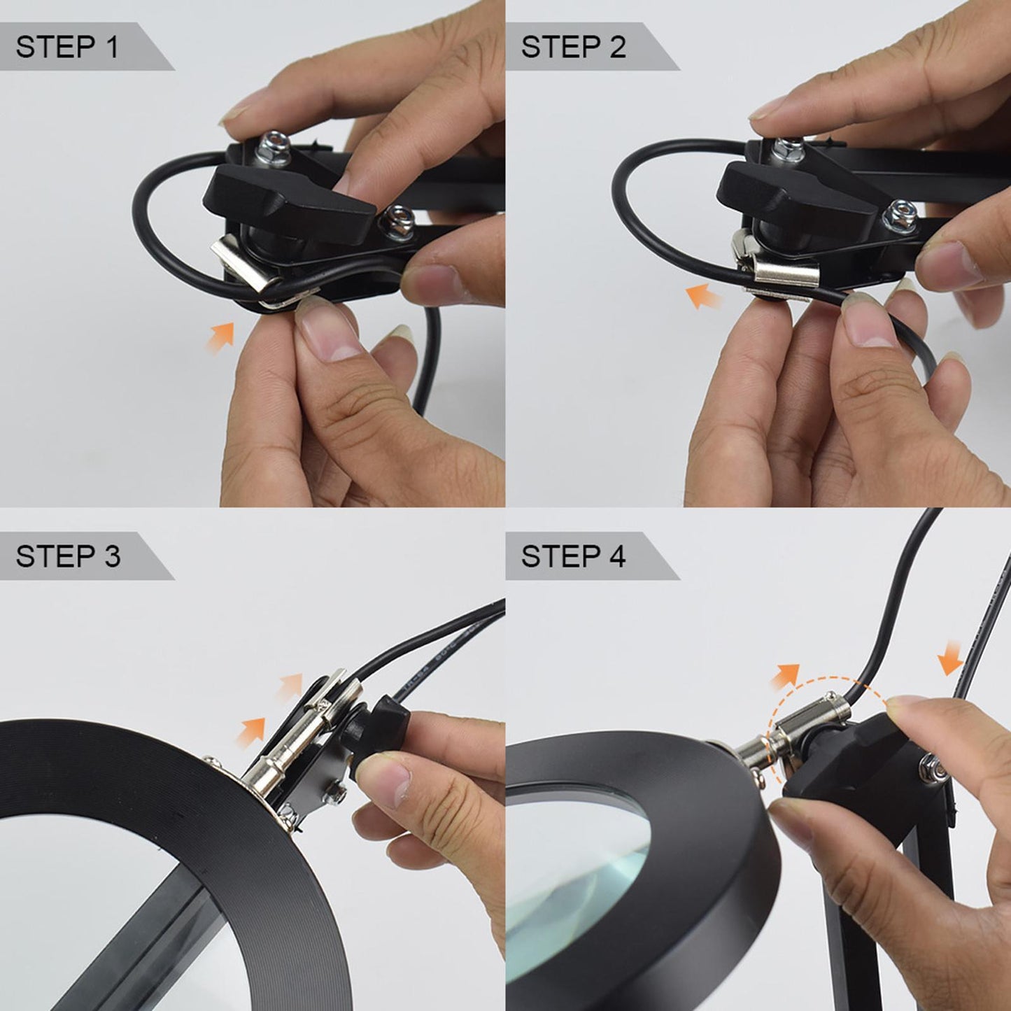 LED Lamp Soldering Iron Stand Lens Magnifier Helping Hand Clamp Magnifying Round Base