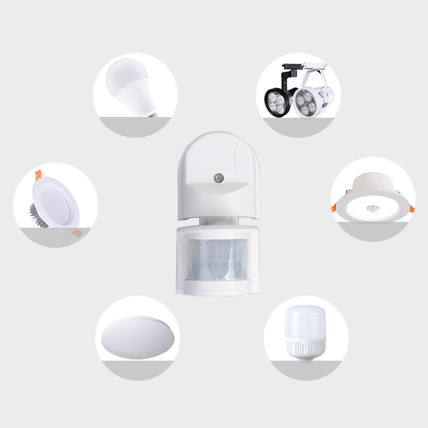 Body Motion Sensor Detector Wall Light Automatic for Outdoor Floodlight Black Wall-mounted Infrared Body DC12V