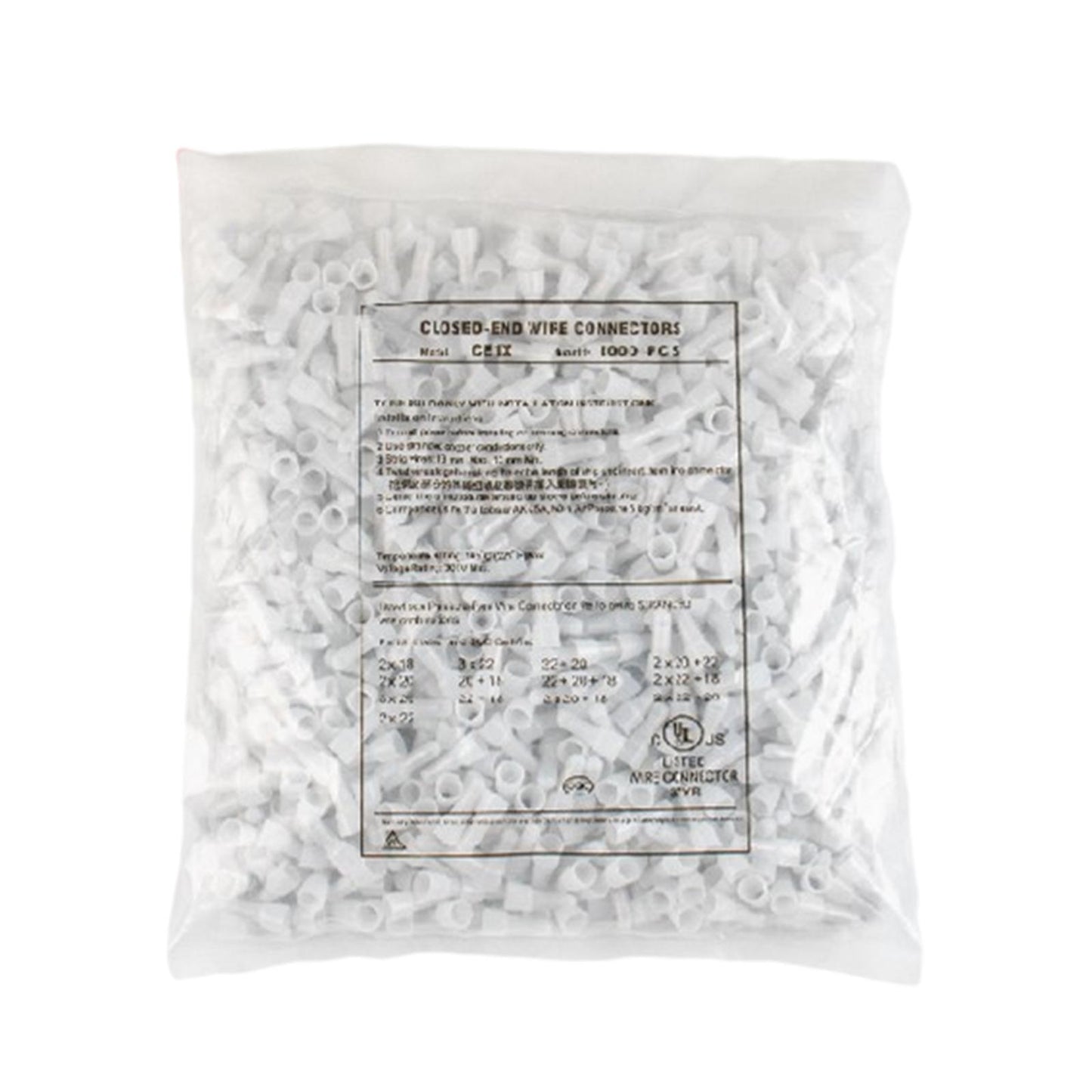 1000 PCS Electrical Wire Crimp Terminals Quick Splice Cable Connectors CE-5X