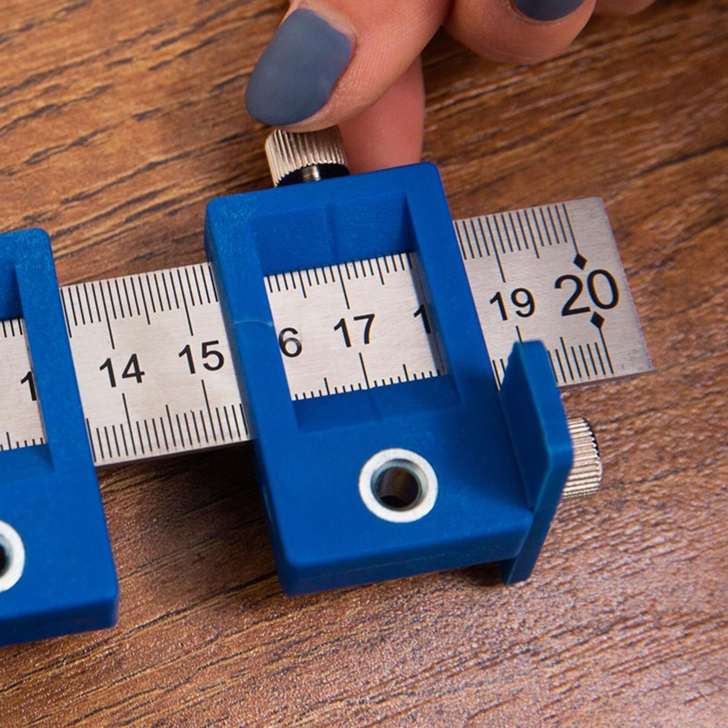 Woodworking Jig Punch Locator Hole Punch Tool Center Punching Drill Bit blue set