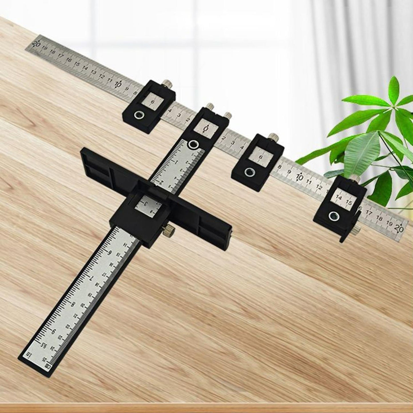 Woodworking Jig Punch Locator Hole Punch Tool Center Punching Drill Bit black set