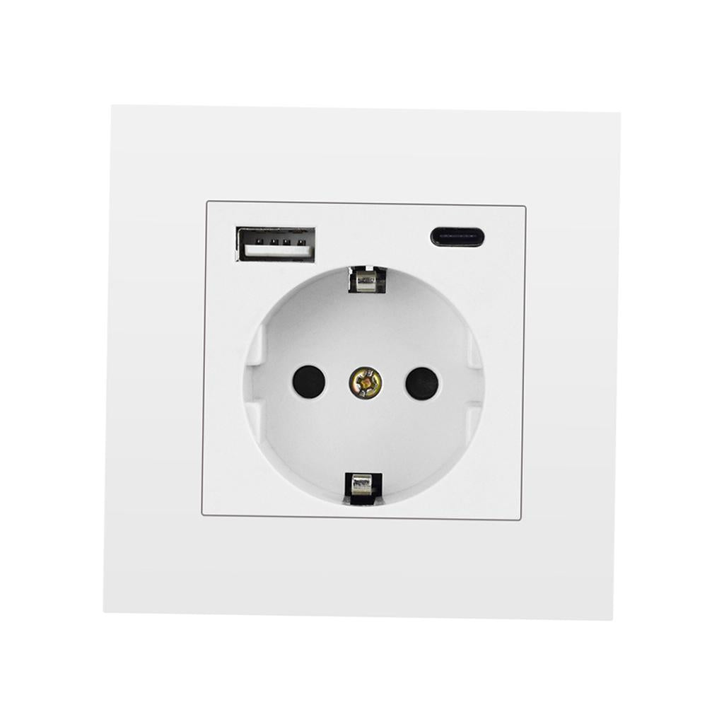 86x86mm Wall Socket 110-250V EU Plug Outlets Wall Adapter for Home Office
