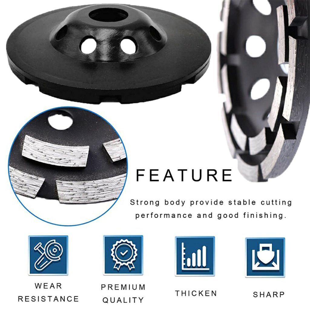 Diamond Grinding Wheel Double Row Concrete Resin 18 Seg Angle Grinder 180mm