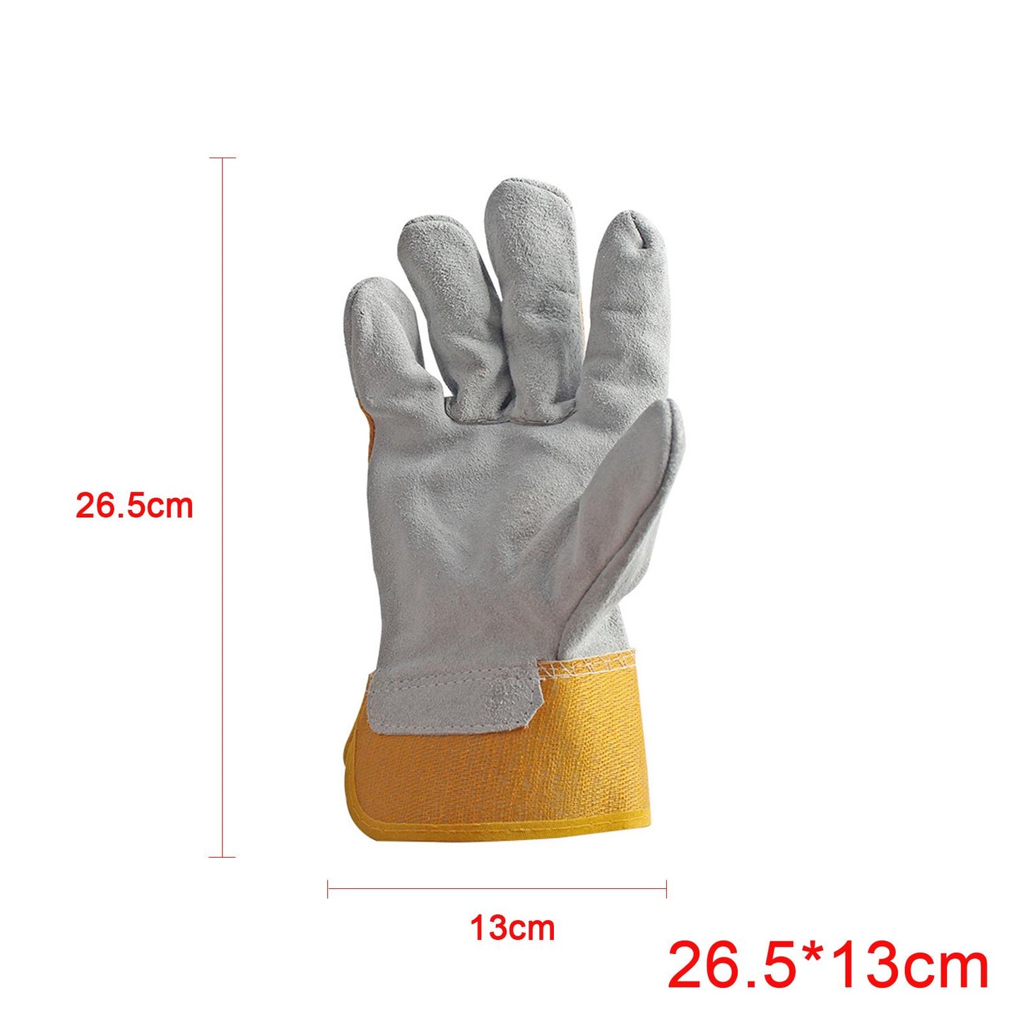 Cowhide Electric Welding Gloves Welder Protection Protective Gloves for Oven 26.5x13cm