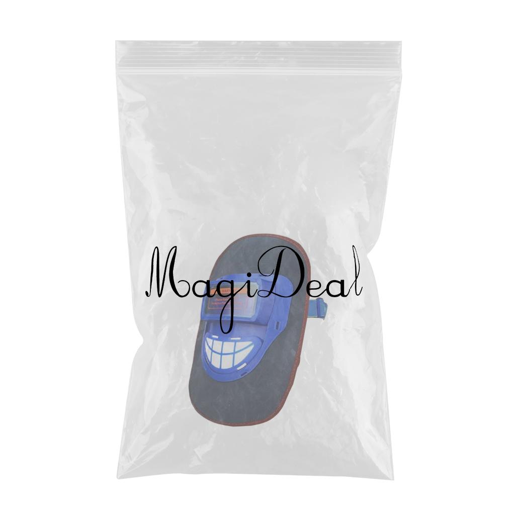 Leather Electric Welding Mask Argon Arc Auto Darkening Welder Helmet Blue