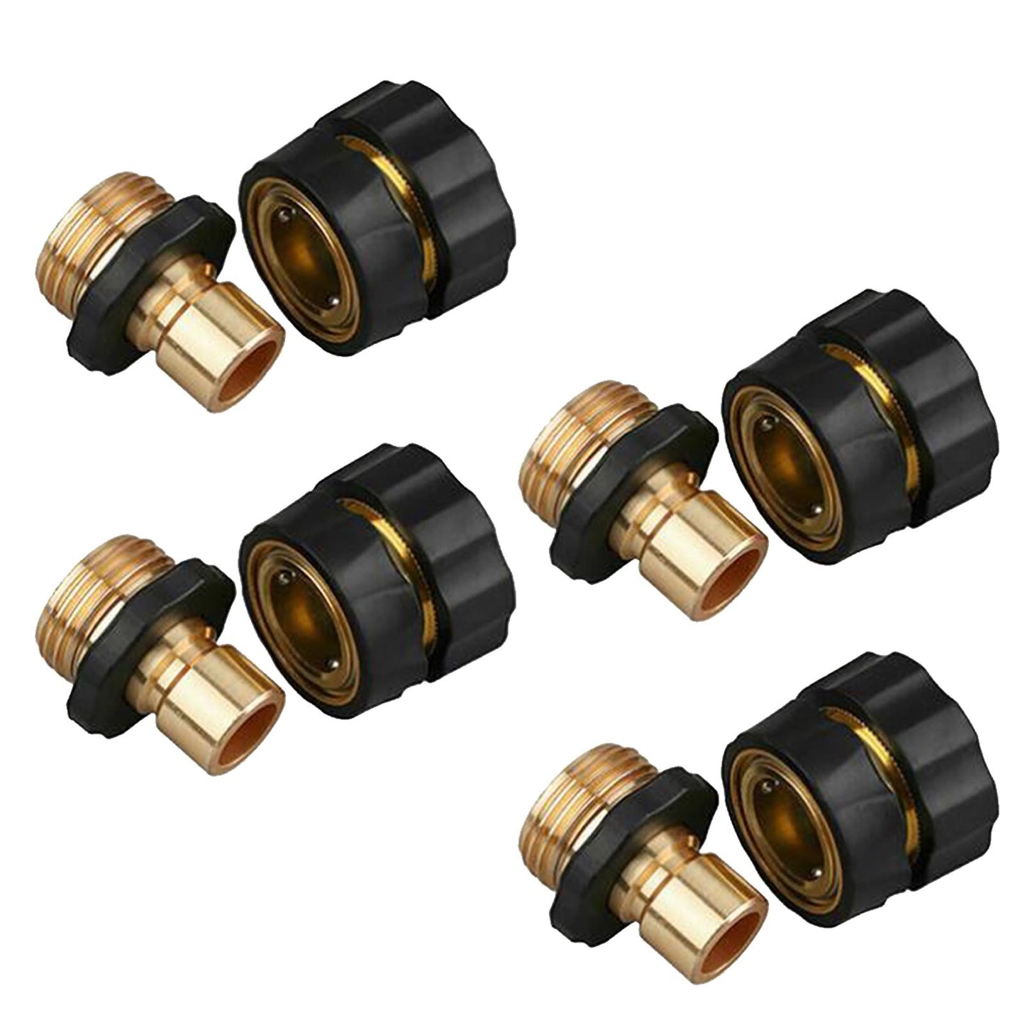 4 Set 3/4 Inch Garden Hose Fitting Quick Connector Male and Female Set