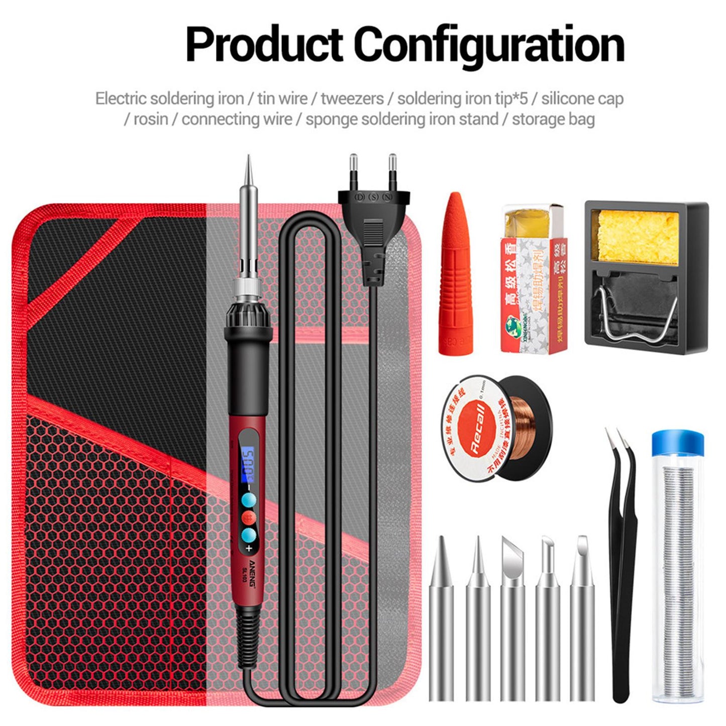 Soldering Iron Electric Gun Adjustable Temperature Welding Set EU 13 set