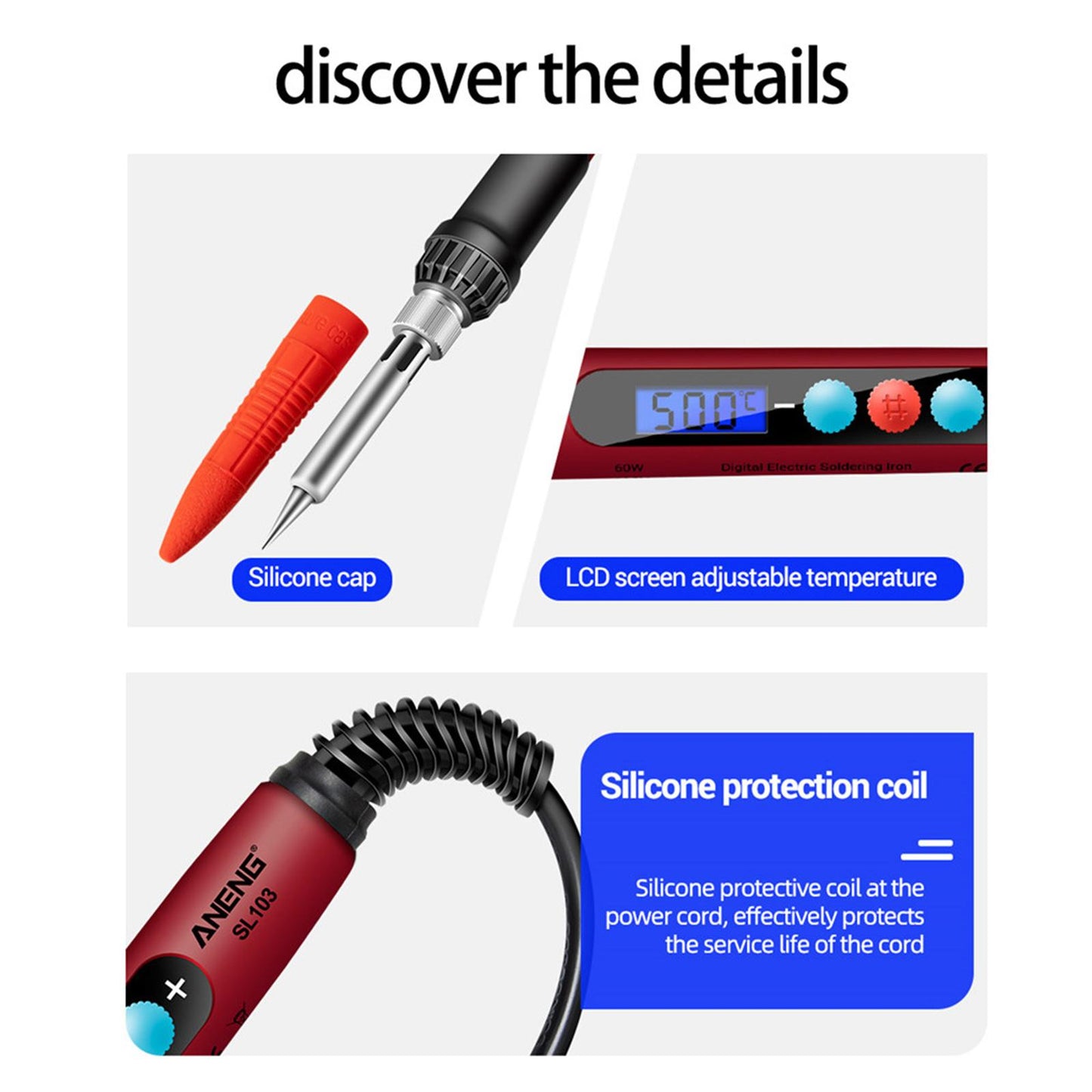 Soldering Iron Electric Gun Adjustable Temperature Welding Set EU 16 set