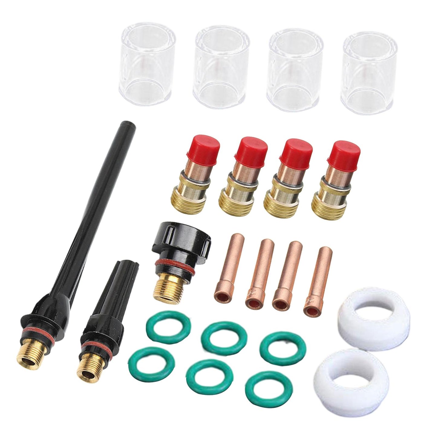 23-Pack TIG Stubby Gas Lens Alumina Nozzle Kit for WP 17 18 26 TIG Torch
