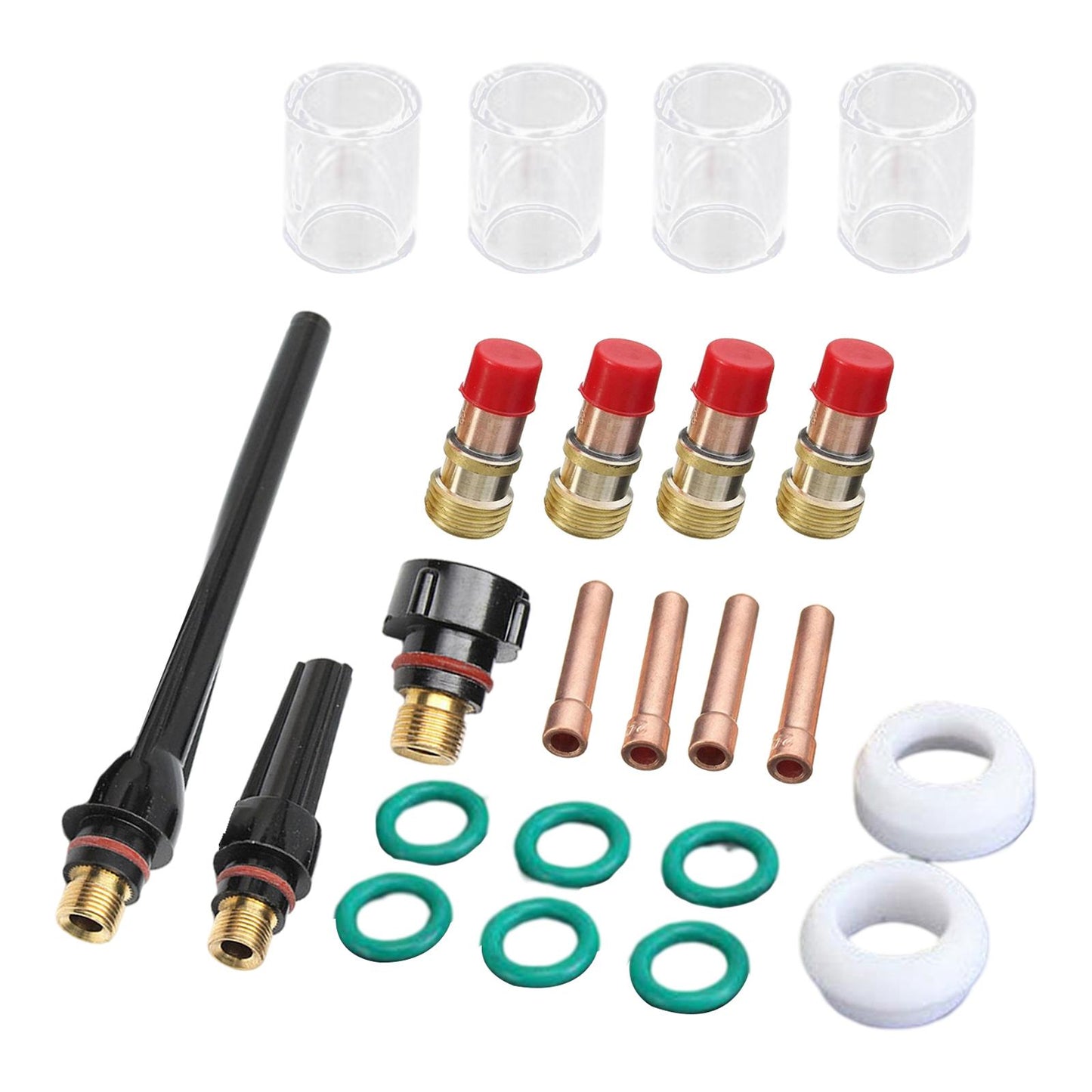23-Pack TIG Stubby Gas Lens Alumina Nozzle Kit for WP 17 18 26 TIG Torch
