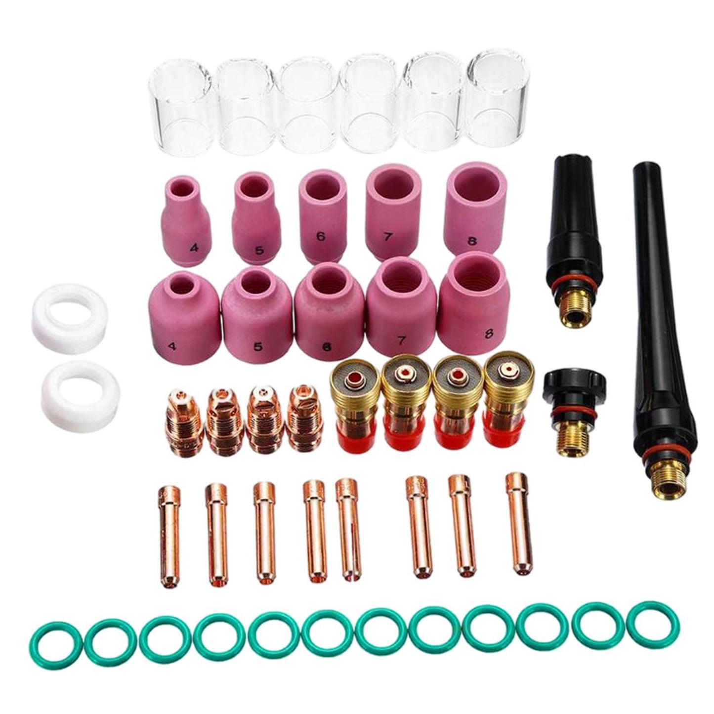 49PCS Torch TIG Welding Kit Collets Body Gas Lens for WP17 18 26 Accessories