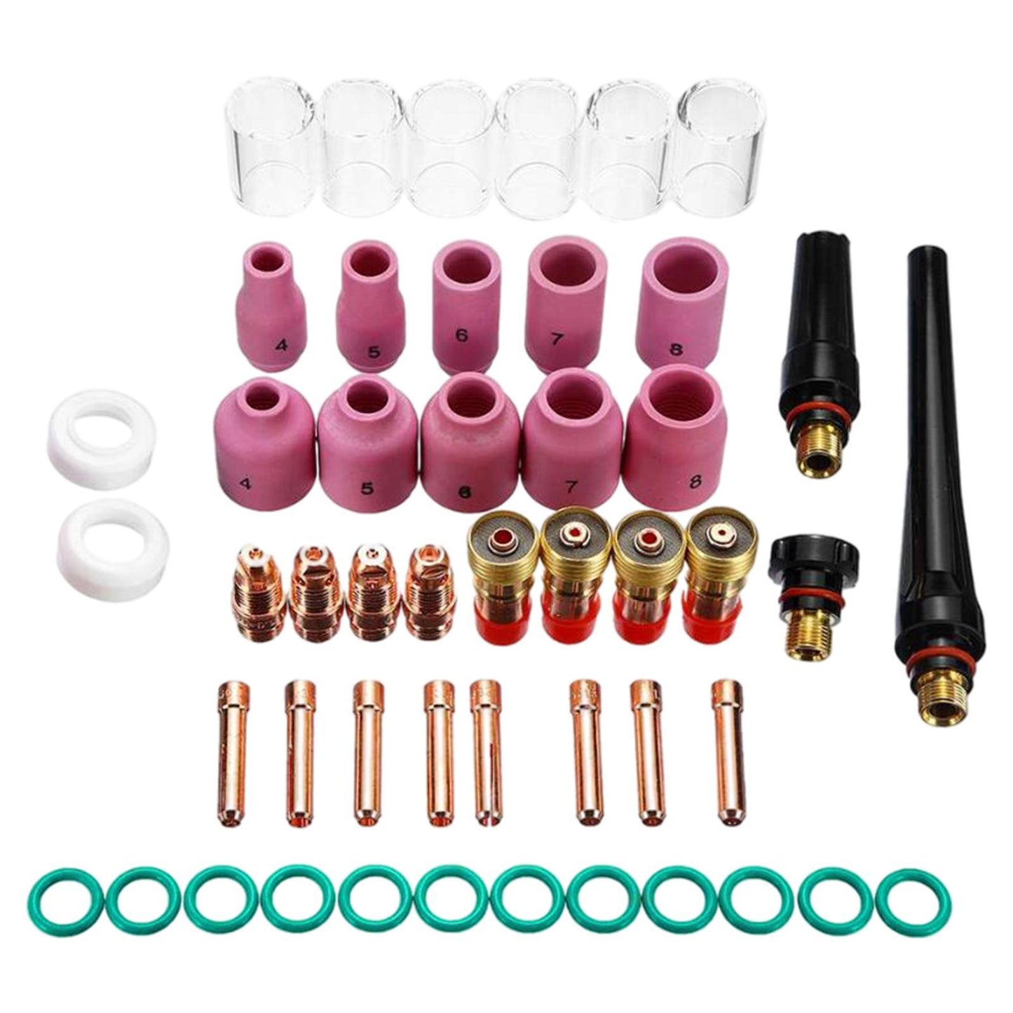49PCS Torch TIG Welding Kit Collets Body Gas Lens for WP17 18 26 Accessories