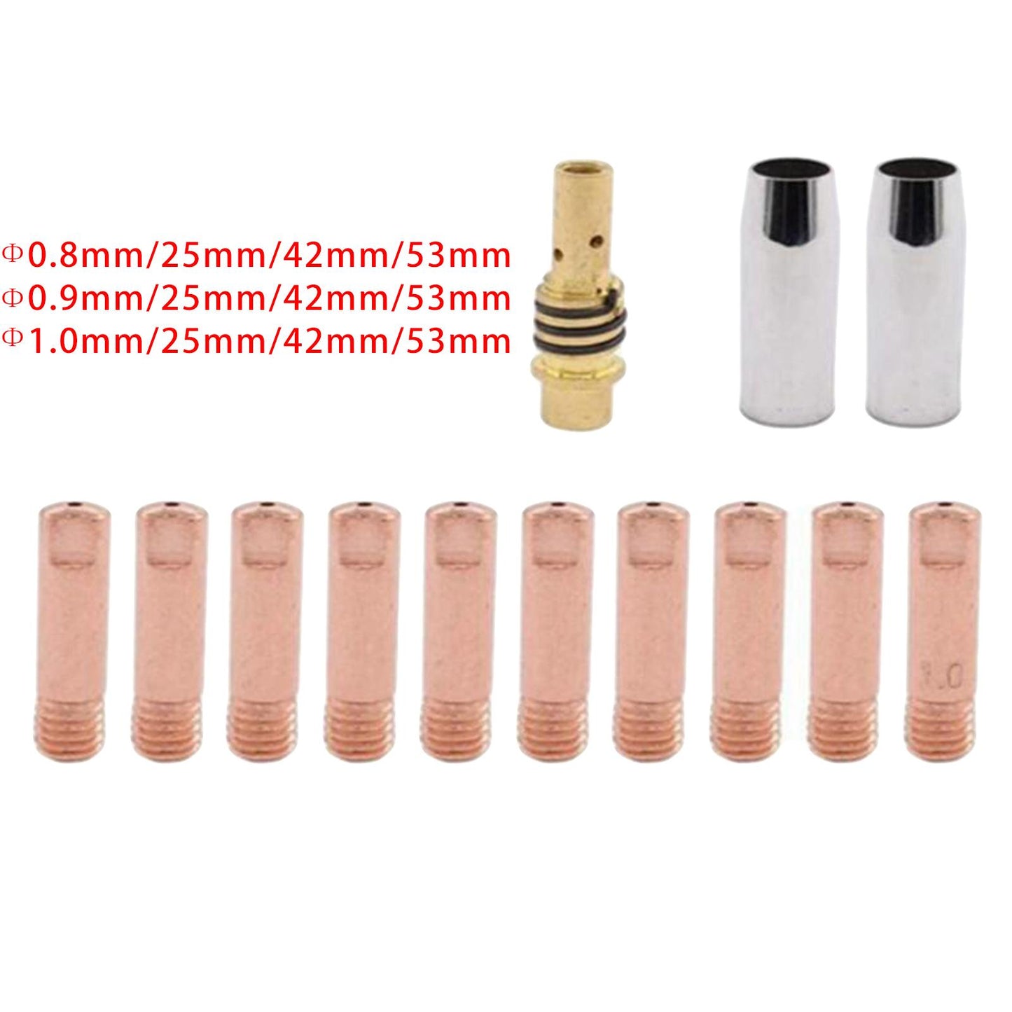 13 X Welding Gun Accessories Kit 15AK Welding Gun Consumables Welding Nozzle Nozzle 0.8mm