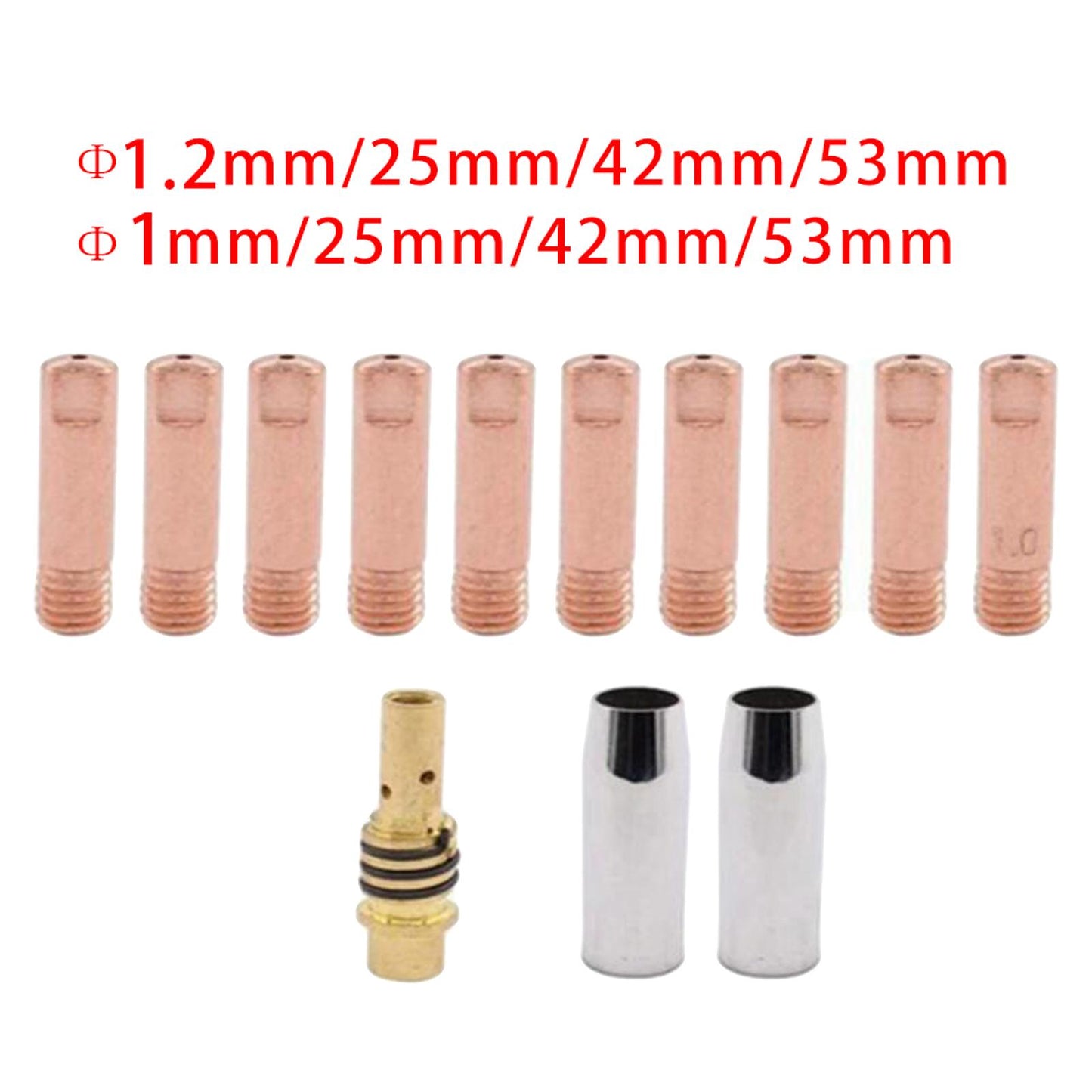 Consumables Mig Torch Gas Nozzle TIP Holder for 15AK Torch Welding 1.0mm