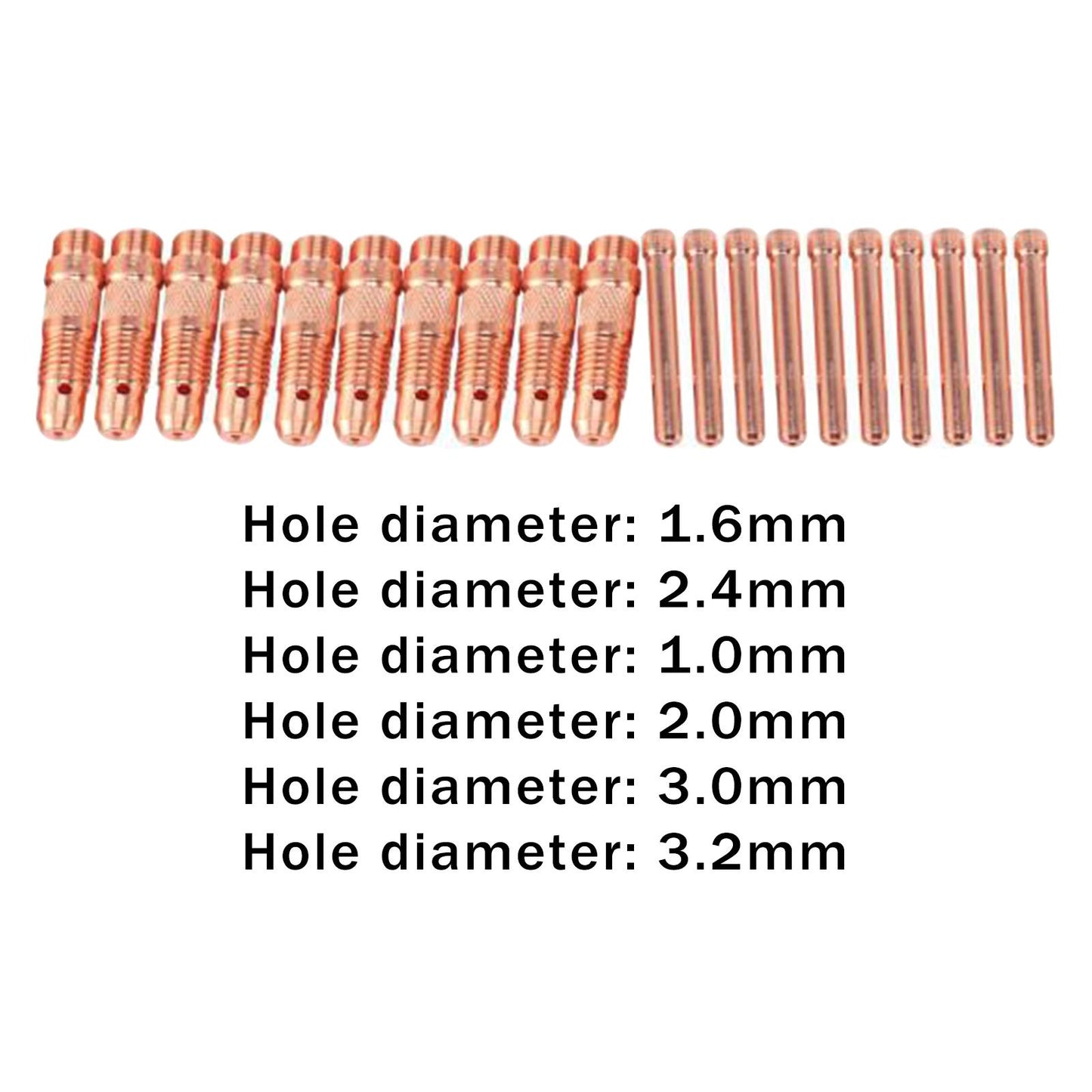 20Pcs Welding Collet Equipment Tungsten Collet Body for WP18 WP17F WP17V Aperture Dia1.6mm