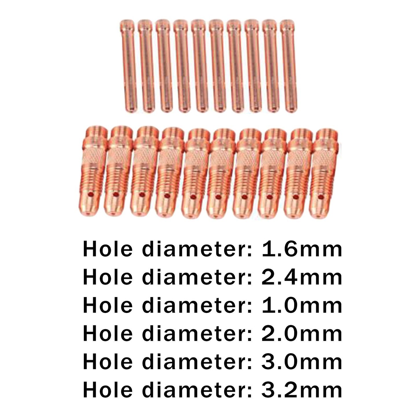 20Pcs Welding Collet Equipment Tungsten Collet Body for WP18 WP17F WP17V Aperture Dia1.6mm