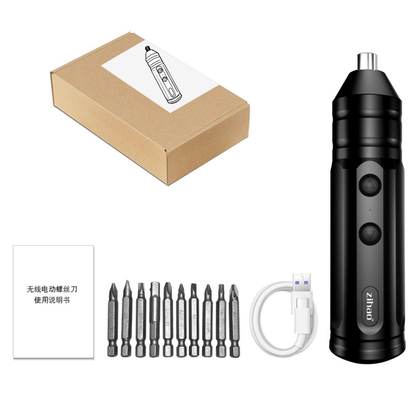 Electric Screwdriver One-Key Mini Screw Power Precision for Work Travel 10pcs