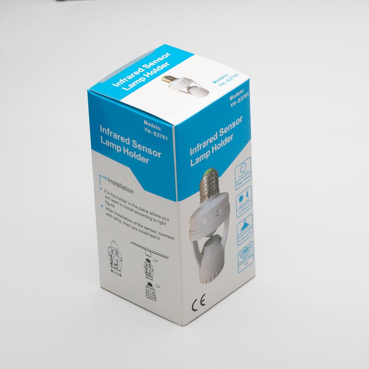 PIR Motion Sensor Light Socket E27 Plug Socket AC for Hallway Storage Room