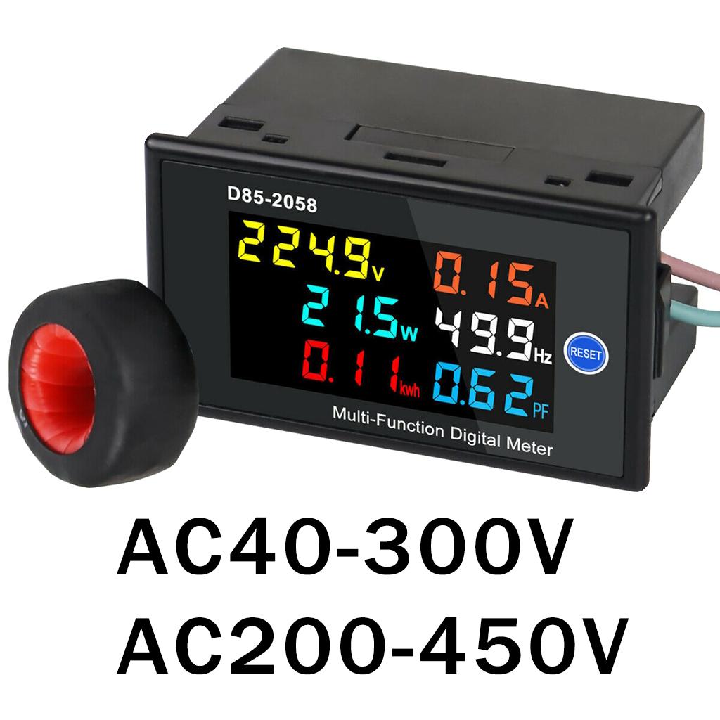 LCD AC Panel Meter Volt Current Voltmeter Ammeter Display Digital Monitor AC40 300V