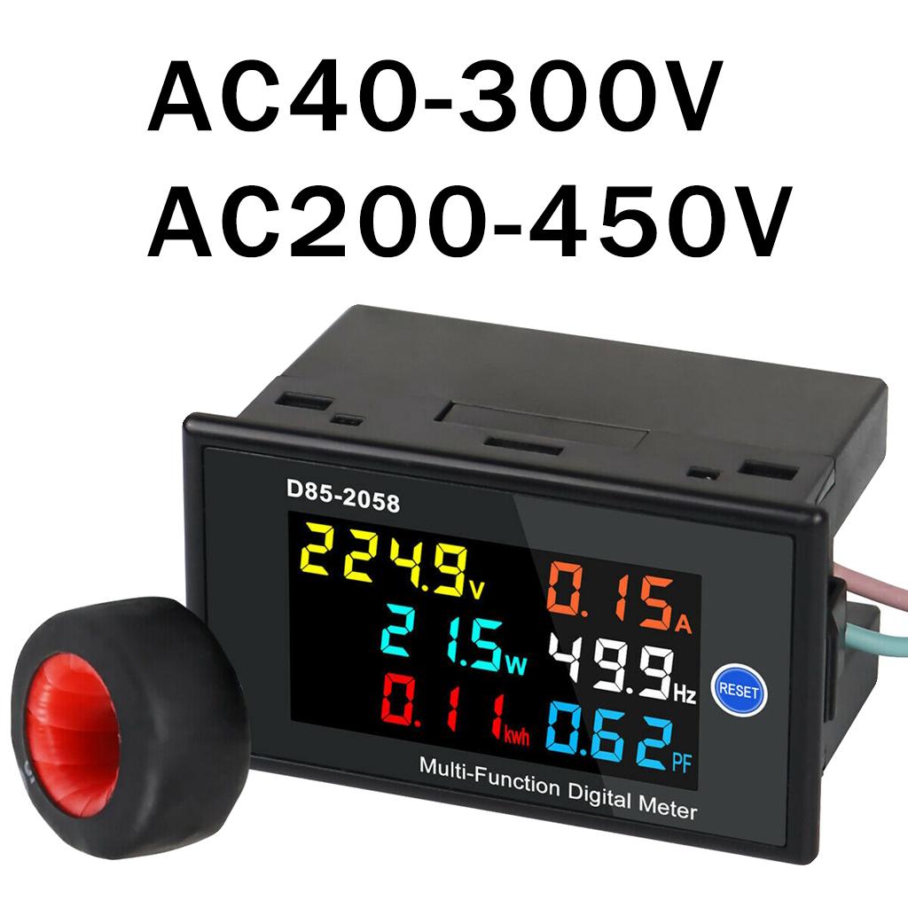 LCD AC Panel Meter Volt Current Voltmeter Ammeter Display Digital Monitor AC40 300V