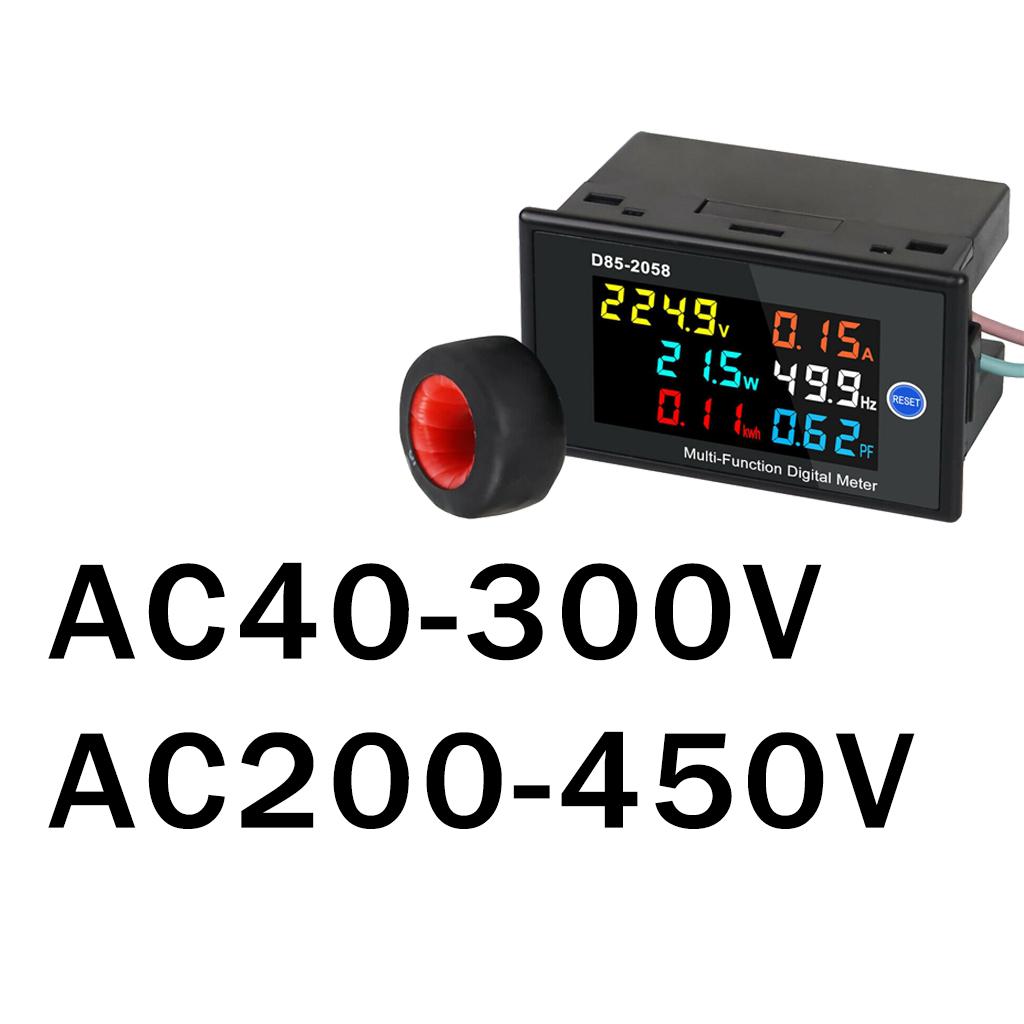 LCD AC Panel Meter Volt Current Voltmeter Ammeter Display Digital Monitor AC40 300V