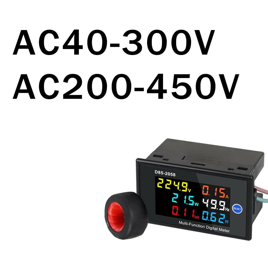 LCD AC Panel Meter Volt Current Voltmeter Ammeter Display Digital Monitor AC40 300V