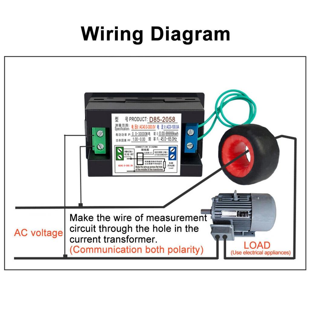 LCD AC Panel Meter Volt Current Voltmeter Ammeter Display Digital Monitor AC200 450V