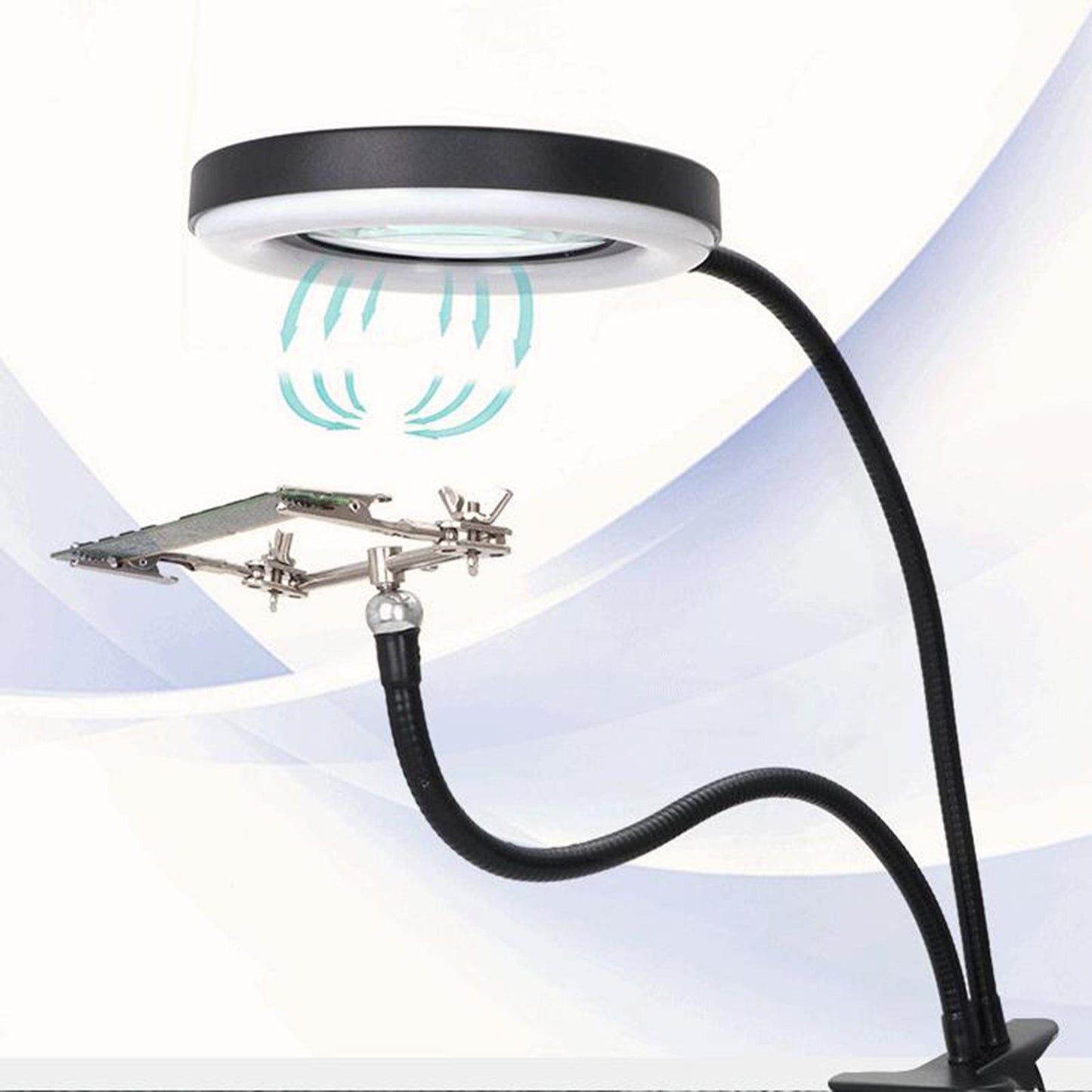 Magnifier Clip Lamp 10x Easy to Move Crafts Desktop for Jewelry Making