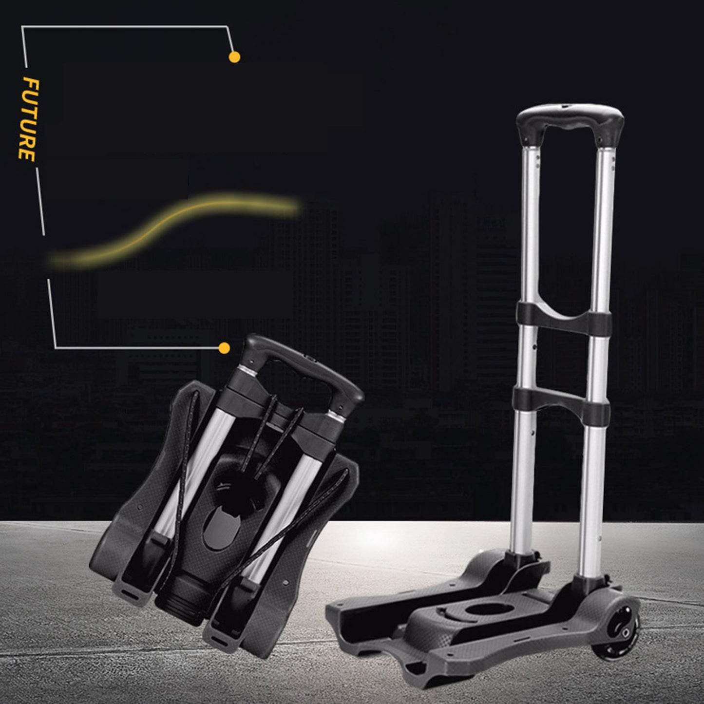 Portable Hand Trolley Cart Load 35kg 2 Wheels for Home Luggage Personal Blue