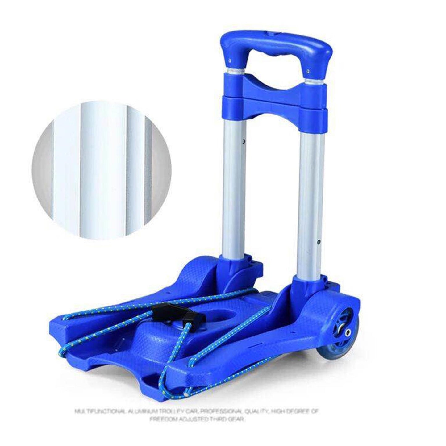 Portable Hand Trolley Cart Load 35kg 2 Wheels for Home Luggage Personal Blue