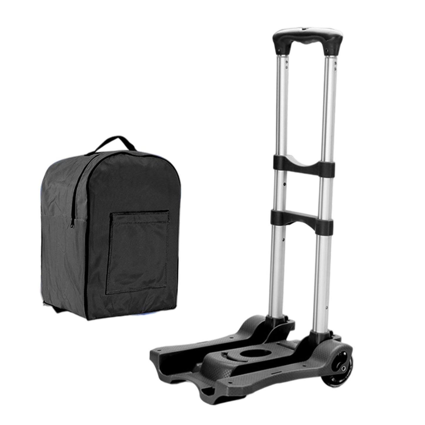 Heavy Duty Folding Hand Trolley Cart Load 35kg with Luggage Case for Luggage Black