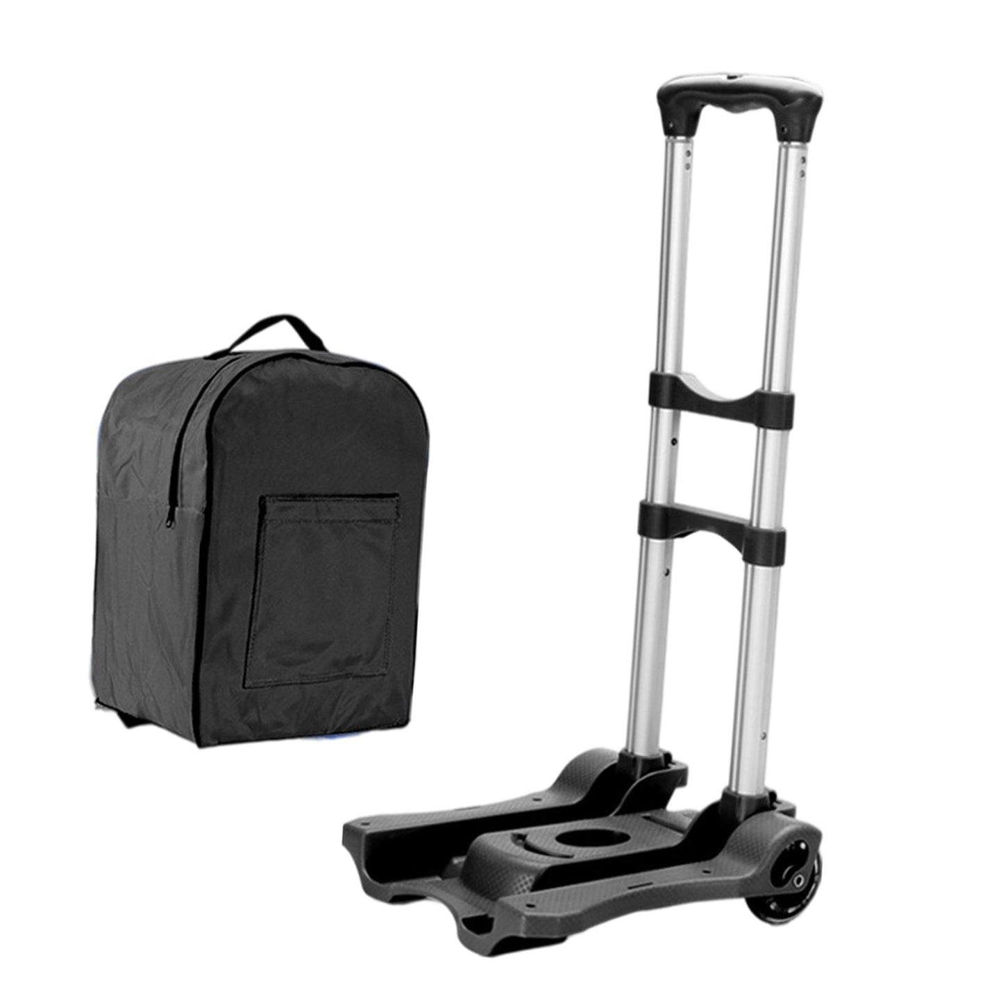 Heavy Duty Folding Hand Trolley Cart Load 35kg with Luggage Case for Luggage Black