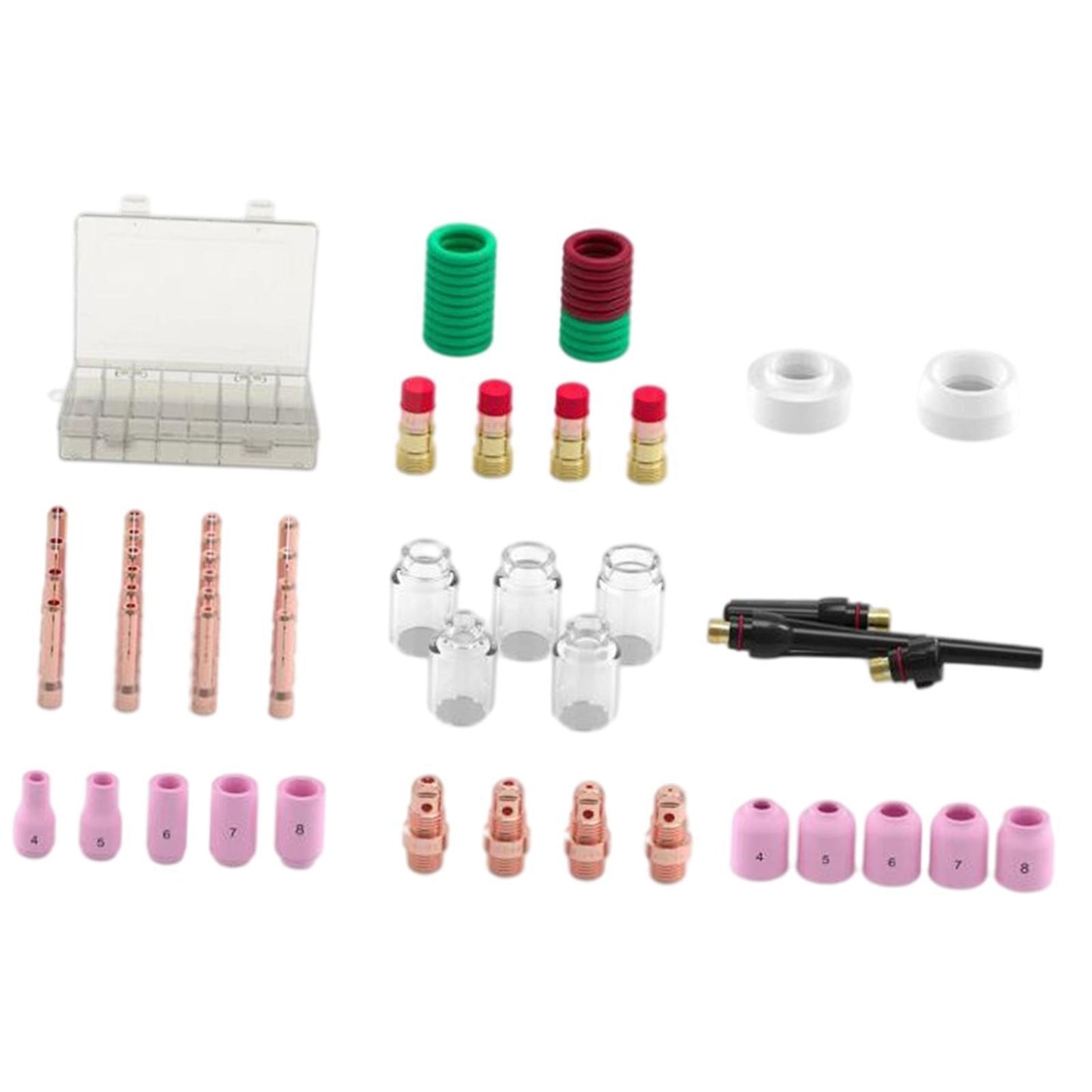68 Pieces TIG Welding Lens Consumables Accessory Kits for WP Torch 17/18/26