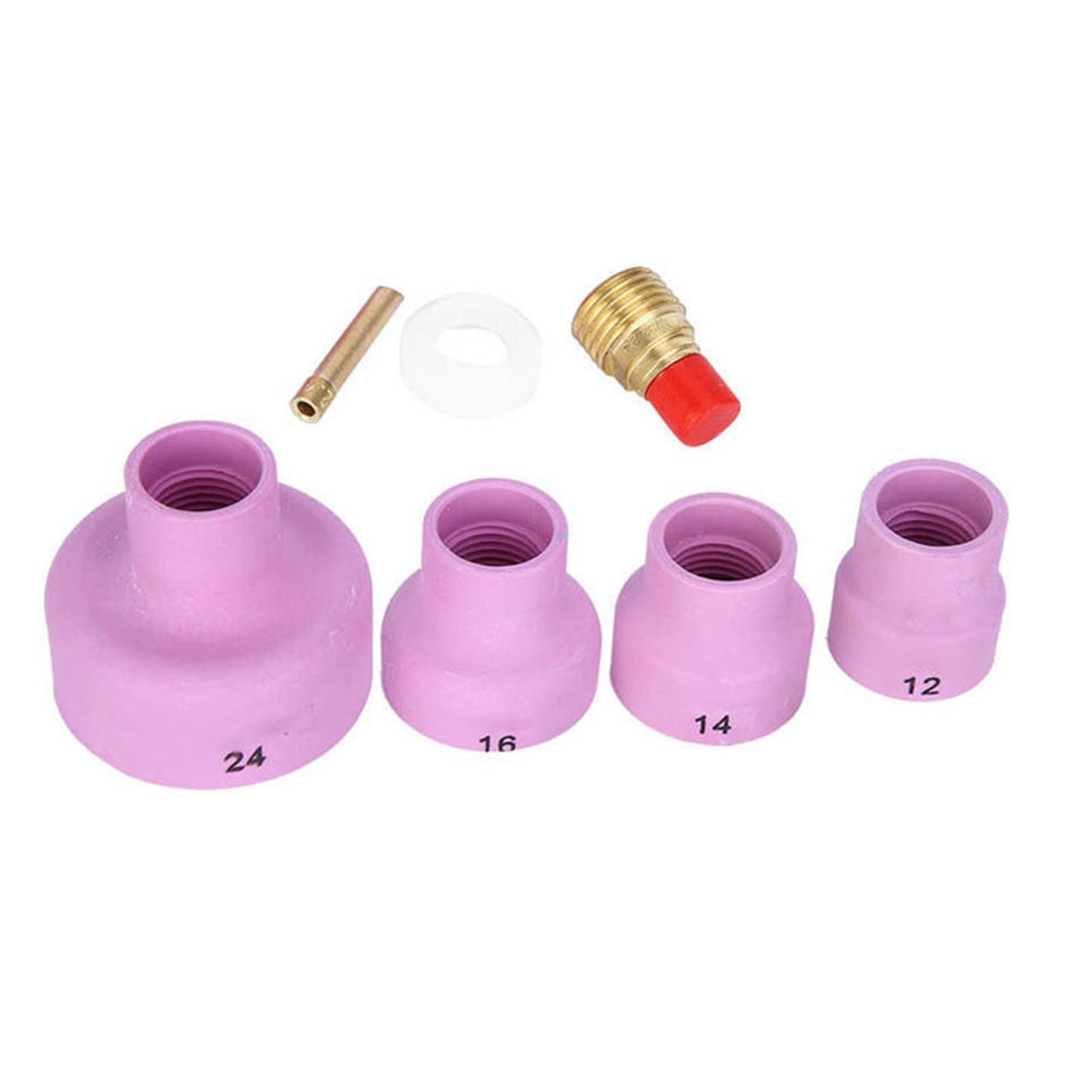 7Pcs Ceramic Welding Cups Consumables Kit Argon ARC Tool for WP 9/20/25