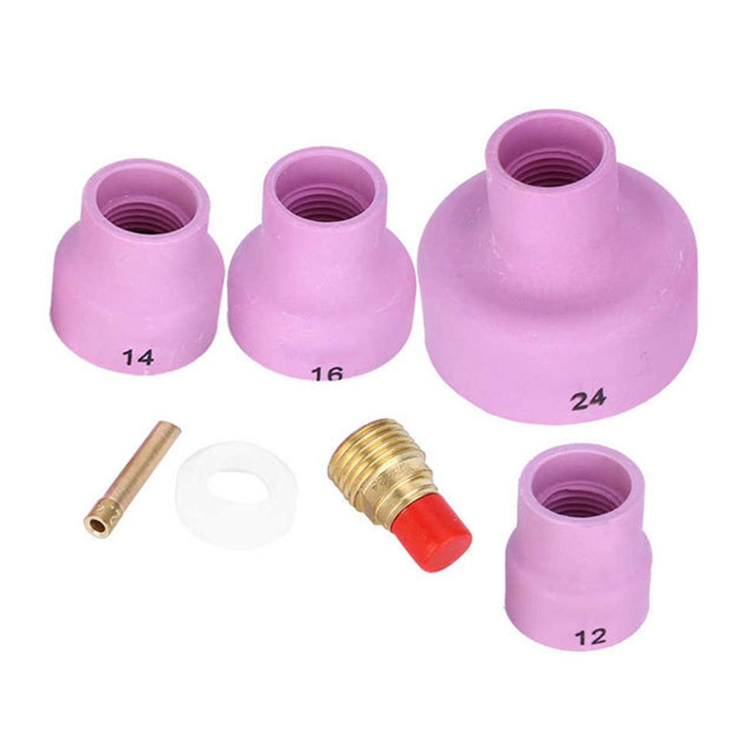 7Pcs Ceramic Welding Cups Consumables Kit Argon ARC Tool for WP 9/20/25
