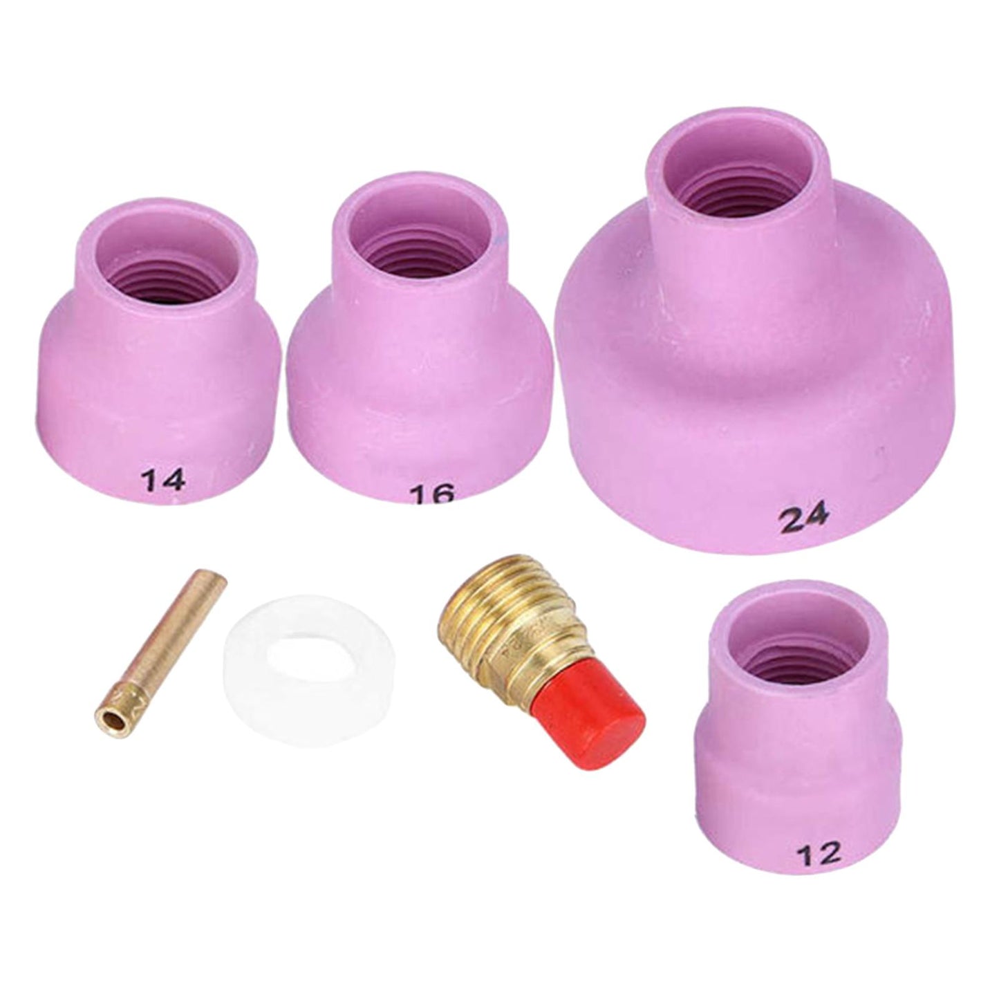 7Pcs Ceramic Welding Cups Consumables Kit Argon ARC Tool for WP 9/20/25