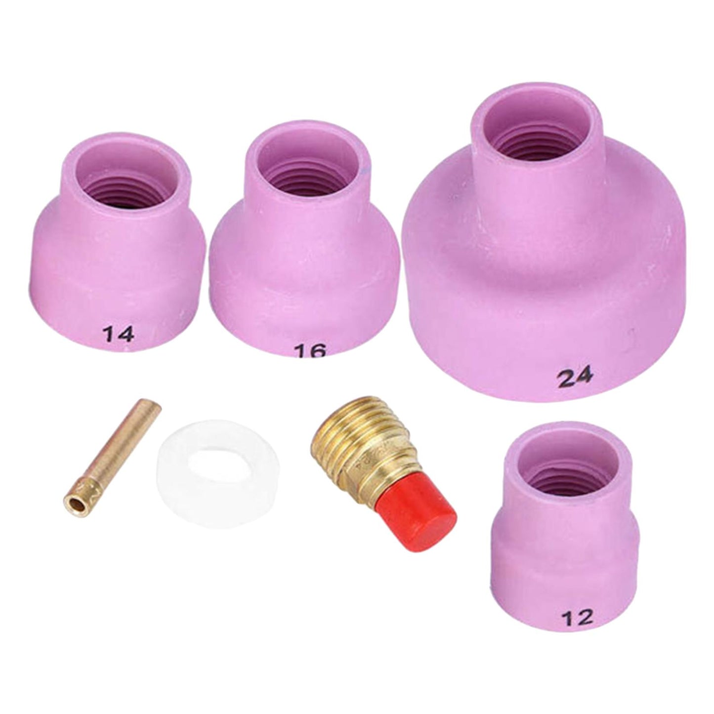 7Pcs Ceramic Welding Cups Consumables Kit Argon ARC Tool for WP 9/20/25
