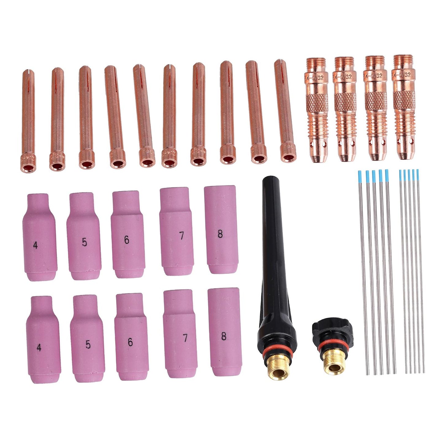36Pcs Welding Consumable Kit Welding Torch Set for WP17/18/26 Welding Gun