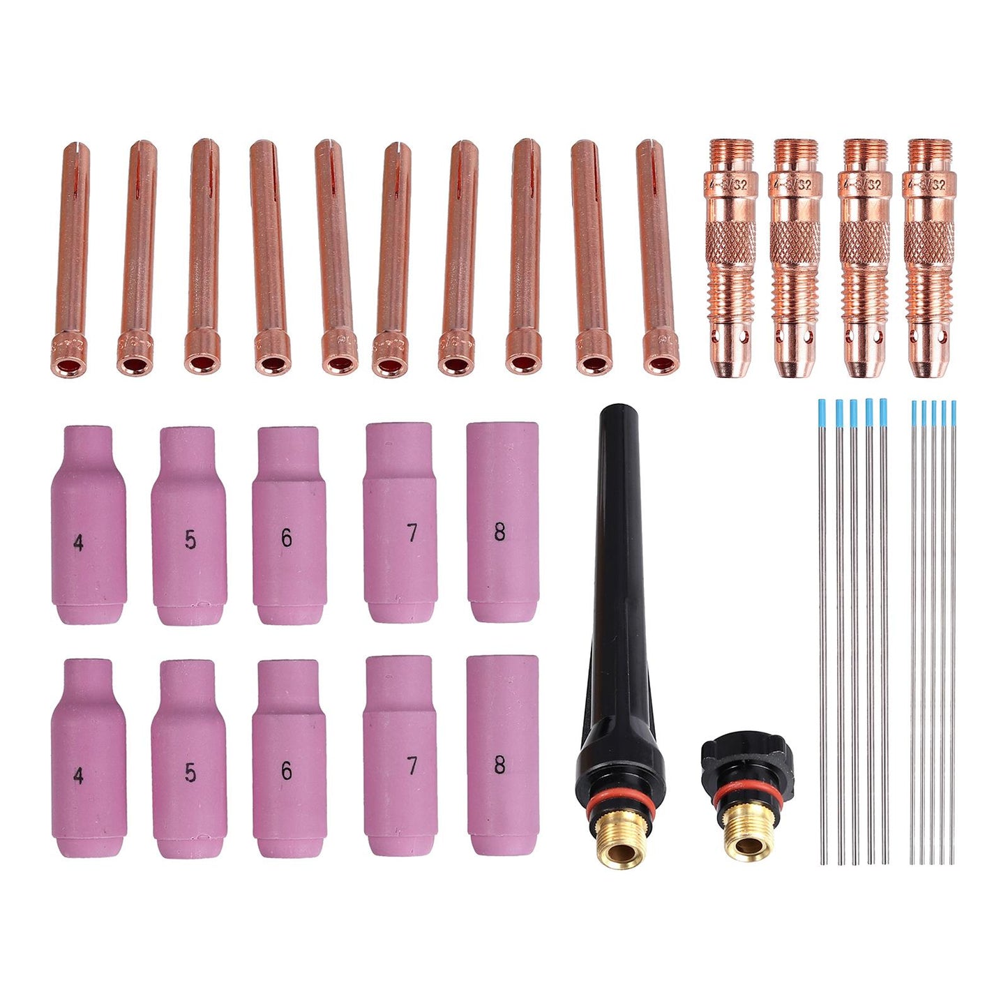 36Pcs Welding Consumable Kit Welding Torch Set for WP17/18/26 Welding Gun