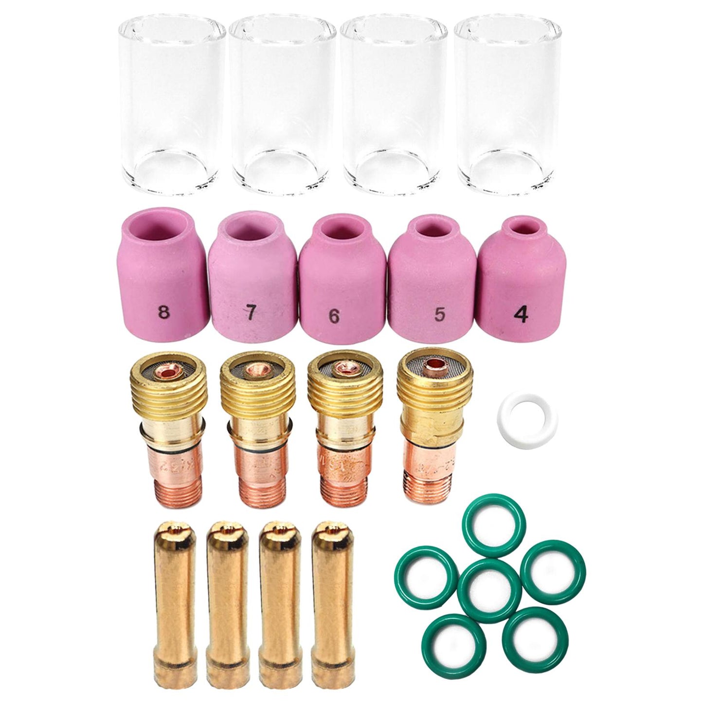 26Pcs Torch TIG Welding Glass Kit Collets Body Gas Lens for WP17 18 26 Accs
