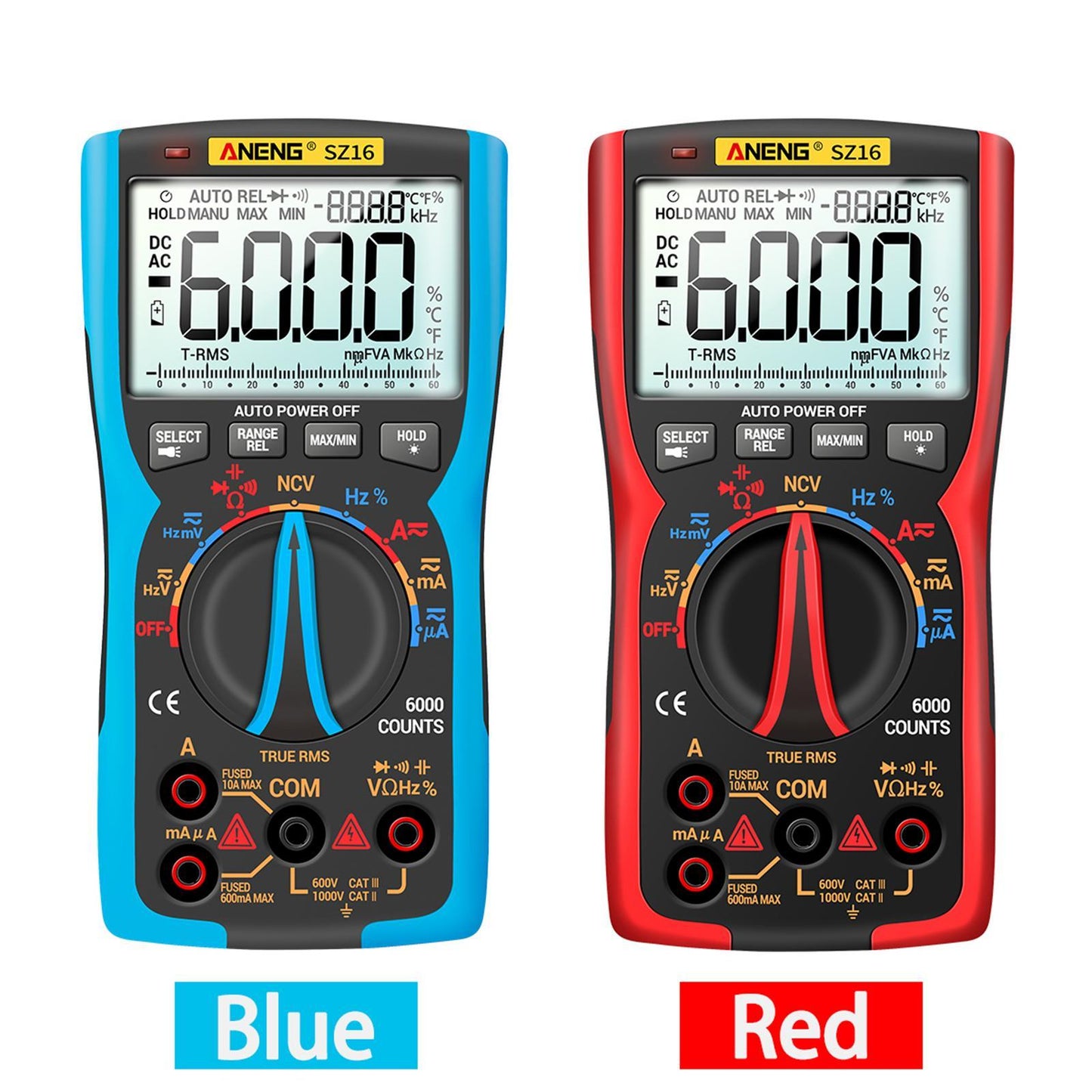 Digital Multimeter DC AC Voltmeter Resistance Detector Red SZ16