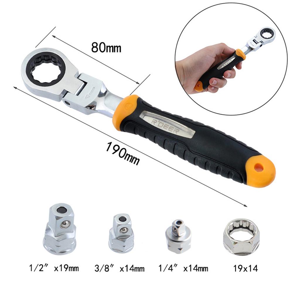 5Pcs Ratchet Wrench Set Sleeve Adapter Durable Professional