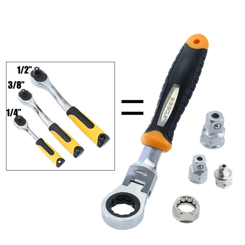 5Pcs Ratchet Wrench Set Sleeve Adapter Durable Professional