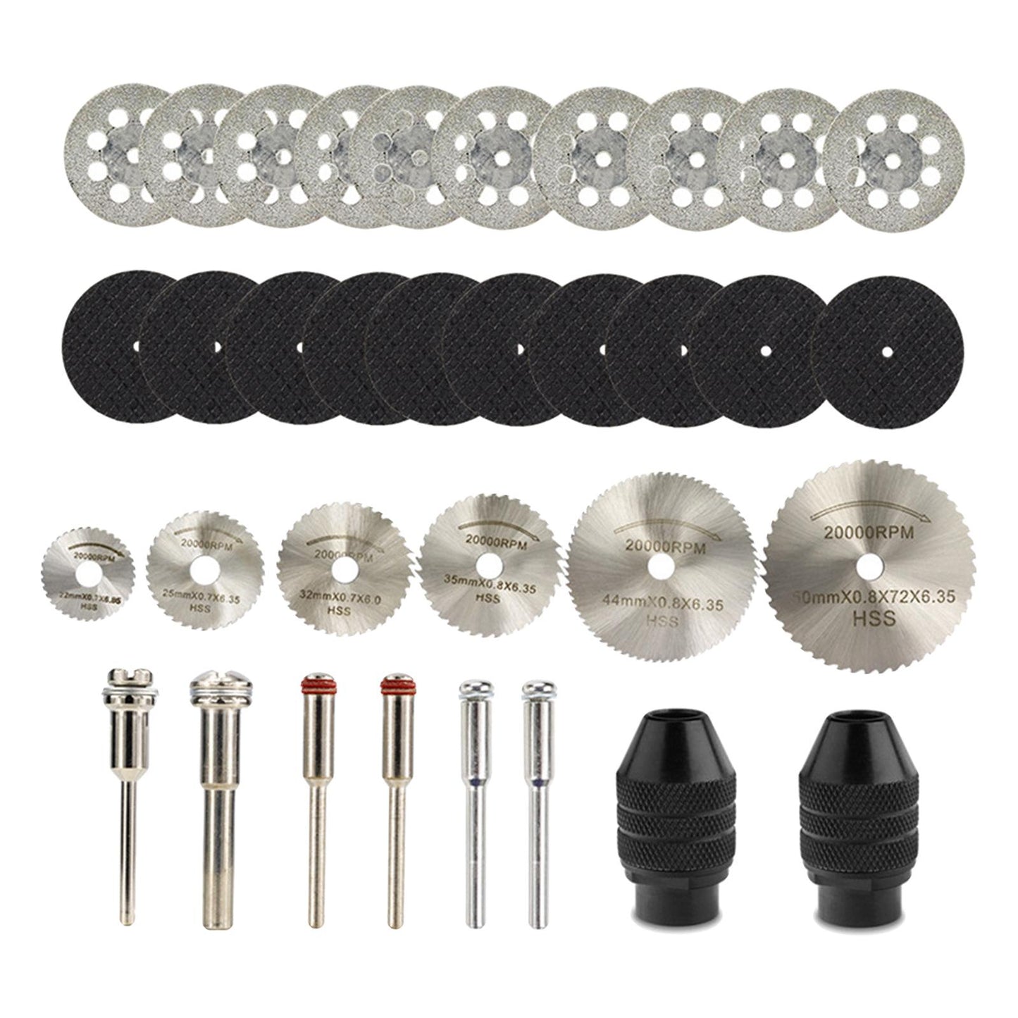 Cutting Wheel Cut Off 34Pcs Accessories Mini for Metal Stone Woodworking